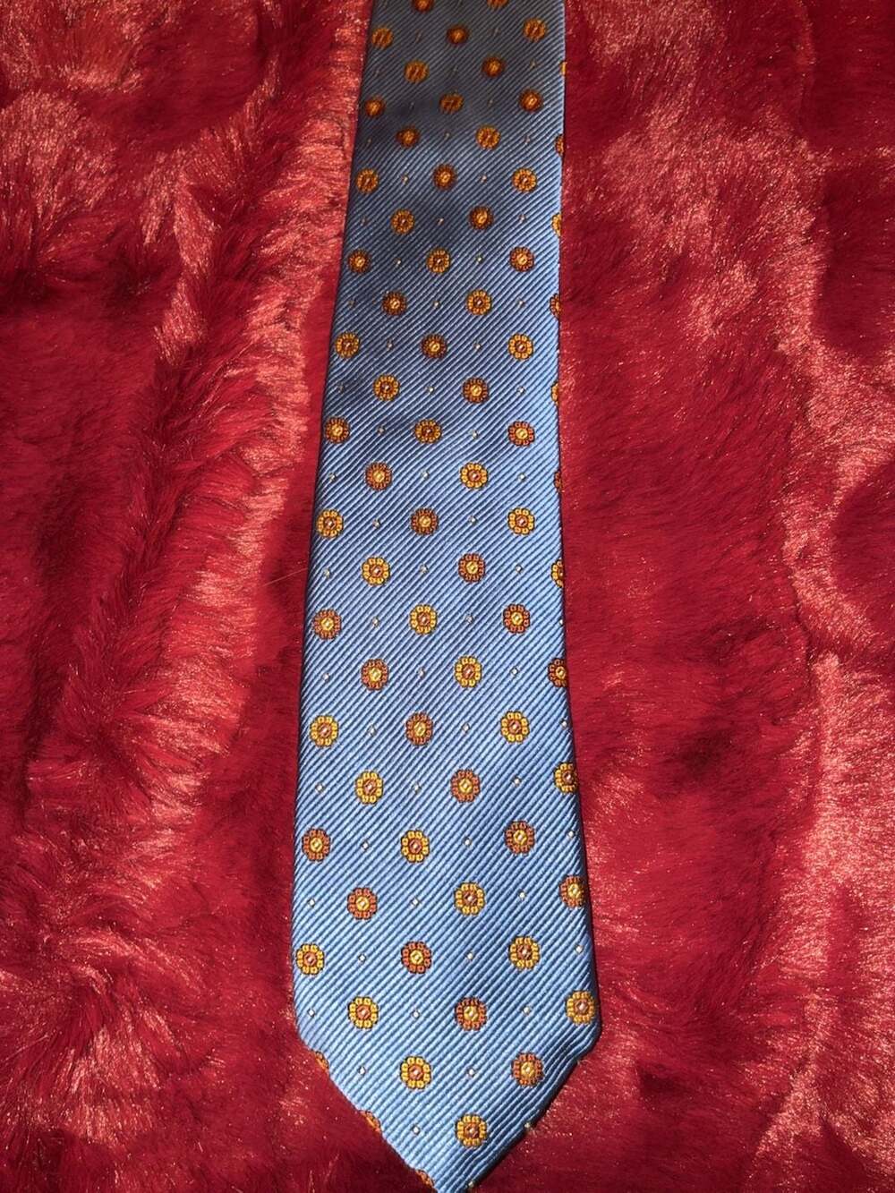 Robert Talbott Blue Silk Floral Pattern Necktie A475